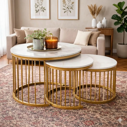 STOLIĆI ZA KAFU IMITACIJA MERMERA"MILANO"- 3 KOMADA