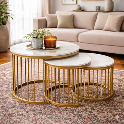 STOLIĆI ZA KAFU IMITACIJA MERMERA"MILANO"- 3 KOMADA