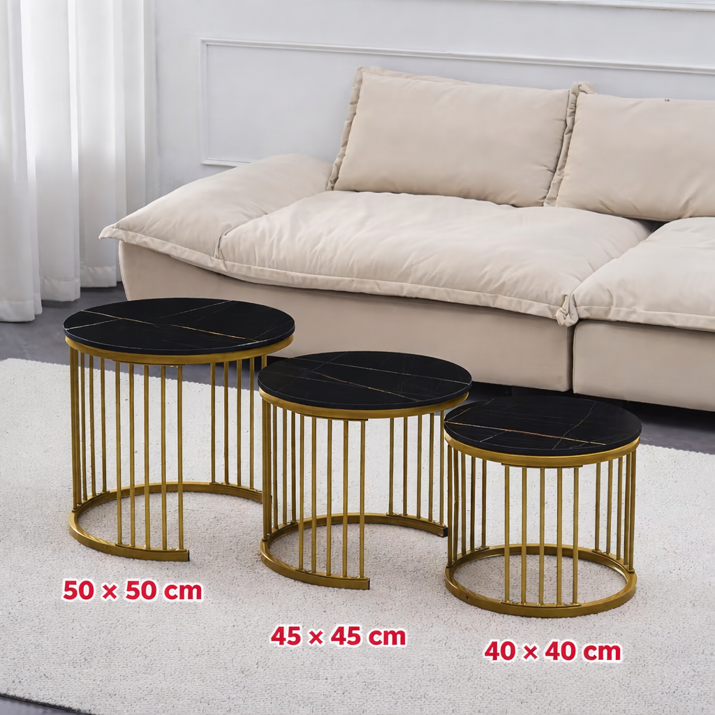 STOLIĆI ZA KAFU IMITACIJA MERMERA"MILANO"- 3 KOMADA