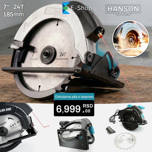 CIRKULARNA TESTERA ZA DRVO SA LASEROM-185 mm